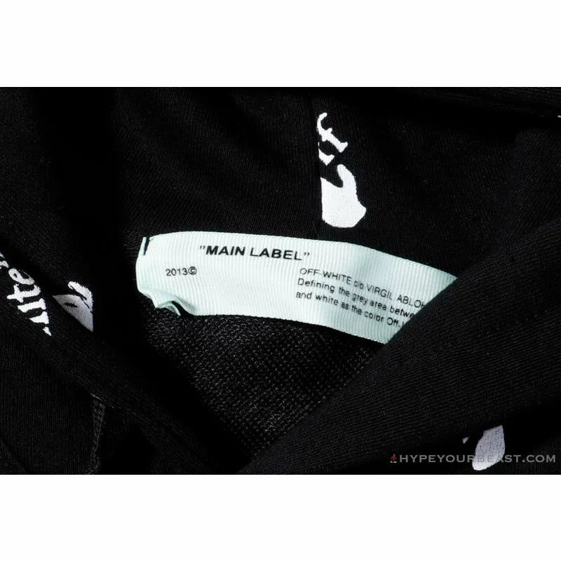 OFF-WHITE Classic Print Hoodie ‘BLACK’ Hoodies & Jackets