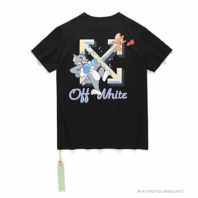 OFF-WHITE Summer Tom And Jerry Print Tee Shirt ‘BLACK’ T-Shirts