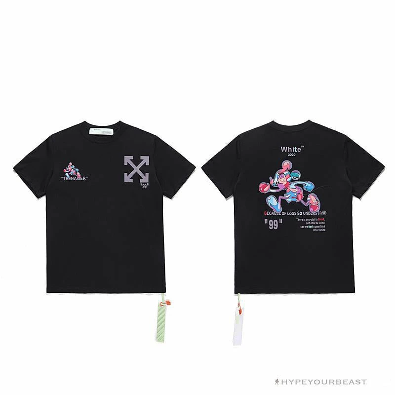T-Shirts OFF-WHITE Joint Running Mickey Mouse Arrow Tee Shirt ‘BLACK’
