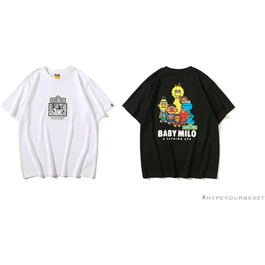 BAPE Baby Milo Sesame Street Plain Tee Shirt ‘WHITE’ Clothes