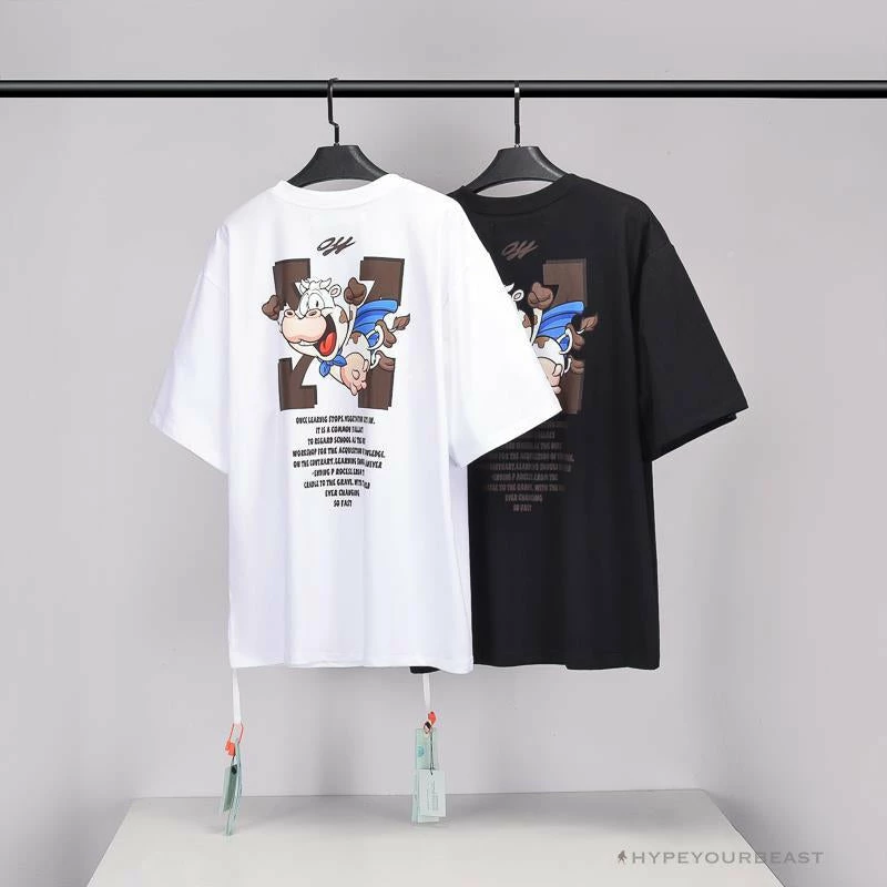 OFF-WHITE Arrow Flying Cow Tee Shirt ‘BLACK’ T-Shirts
