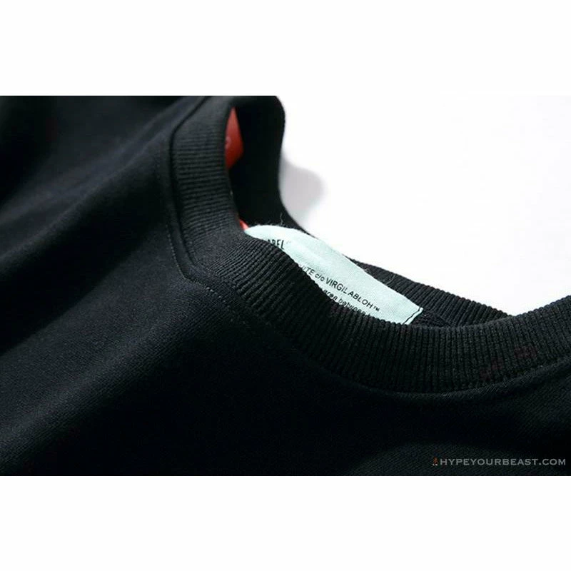 Shirts OFF-WHITE Classic Basic Cotton Terry Round Long Sleeve Shirt ‘BLACK’