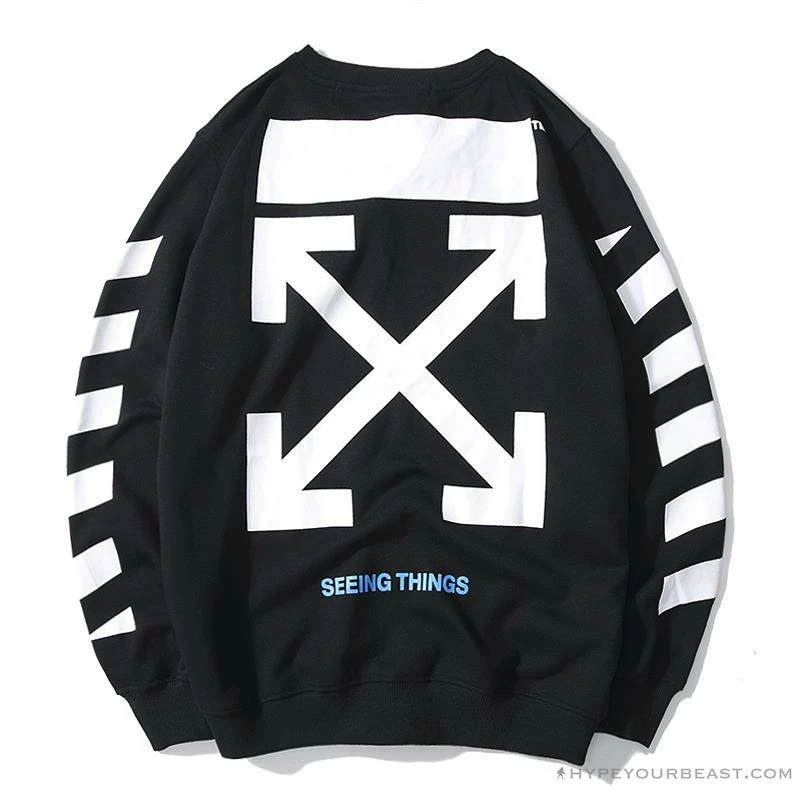 Shirts OFF-WHITE Classic Basic Cotton Terry Round Long Sleeve Shirt ‘BLACK’