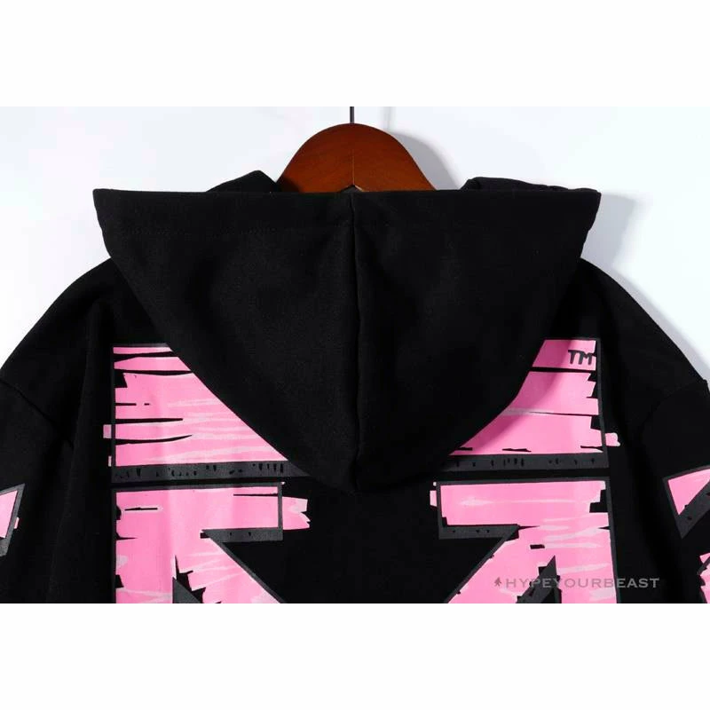 OFF-WHITE Pink Orange Arrow Hoodie ‘BLACK’ Hoodies & Jackets