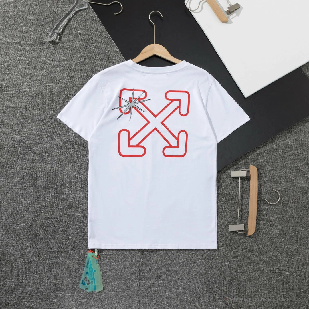 OFF-WHITE Red Flash Cross Arrow Tee Shirt ‘WHITE’ T-Shirts