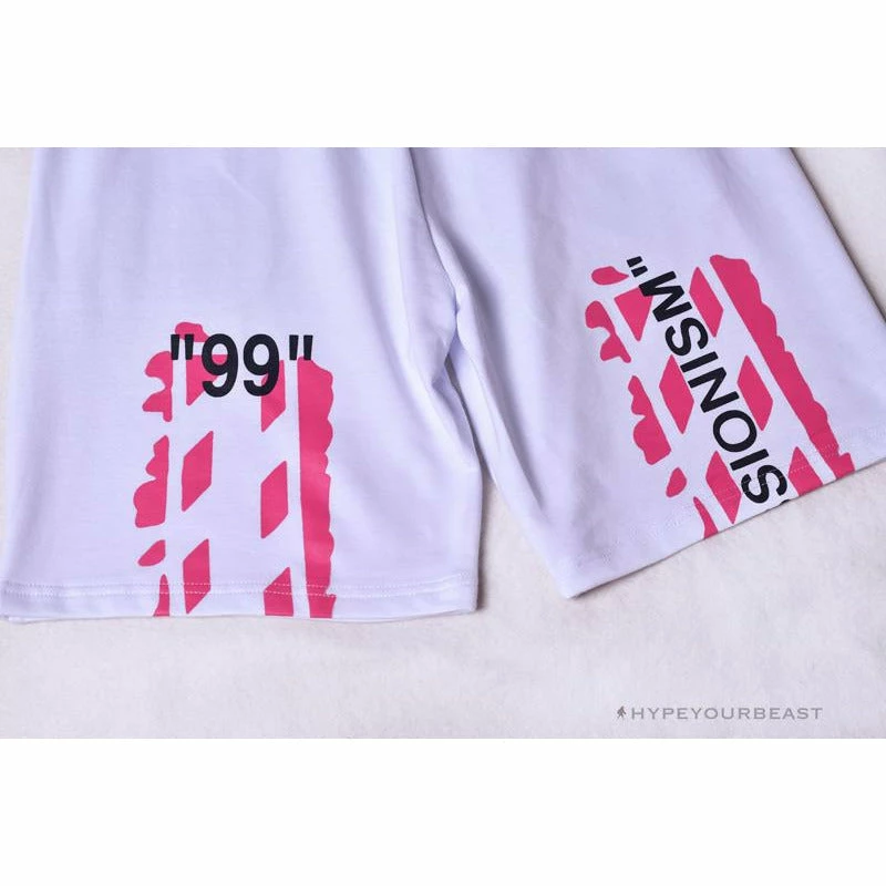 OFF-WHITE 99 X Pink Arrow Shorts ‘WHITE’ Pants