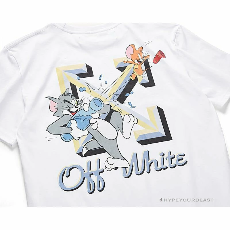 OFF-WHITE Summer Tom And Jerry Print Tee Shirt ‘WHITE’ T-Shirts