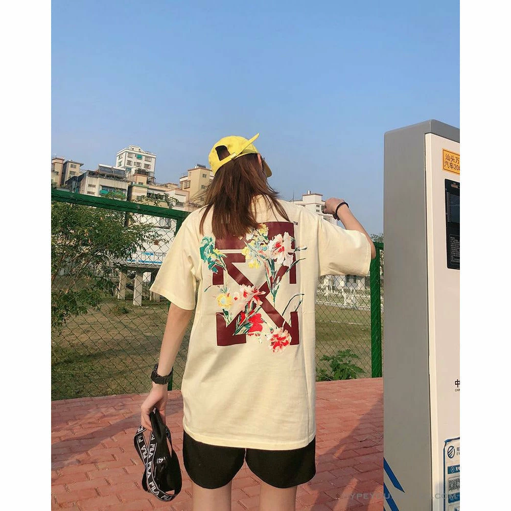 OFF-WHITE Flower Edition Tee Shirt ‘BEIGE’ T-Shirts