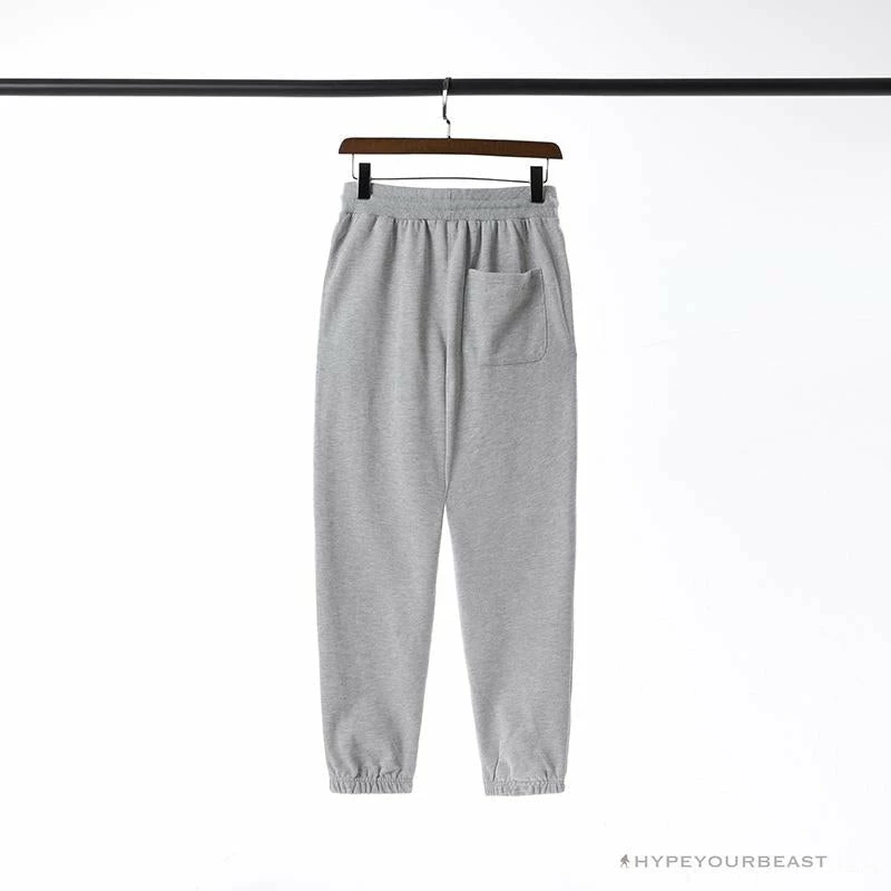 Clothes BAPE Classic Ape Head Embroidered Standard Cotton Terry Pants ‘LIGHT GREY’