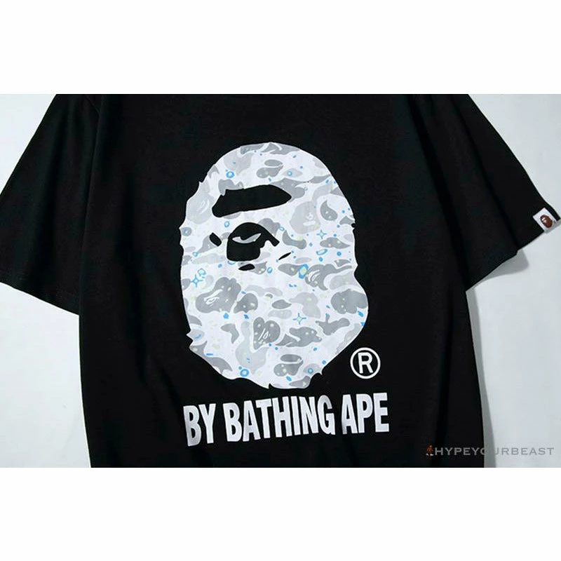 Clothes BAPE Starry Sky Camouflage Luminous Great Ape Man Head Tee Shirt ‘BLACK’