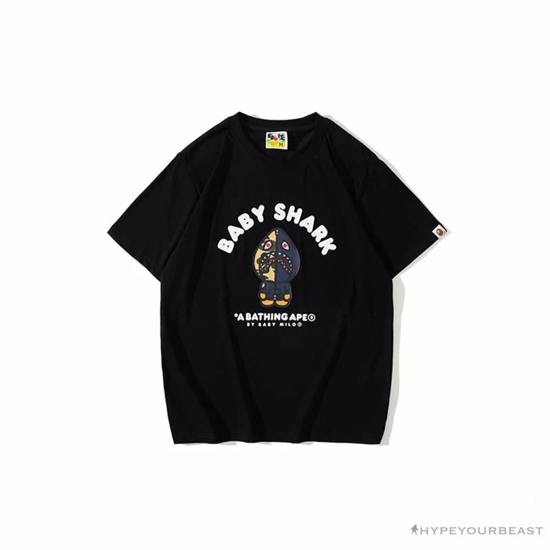 Clothes BAPE Baby Shark Red Shark Tee Shirt ‘BLACK’