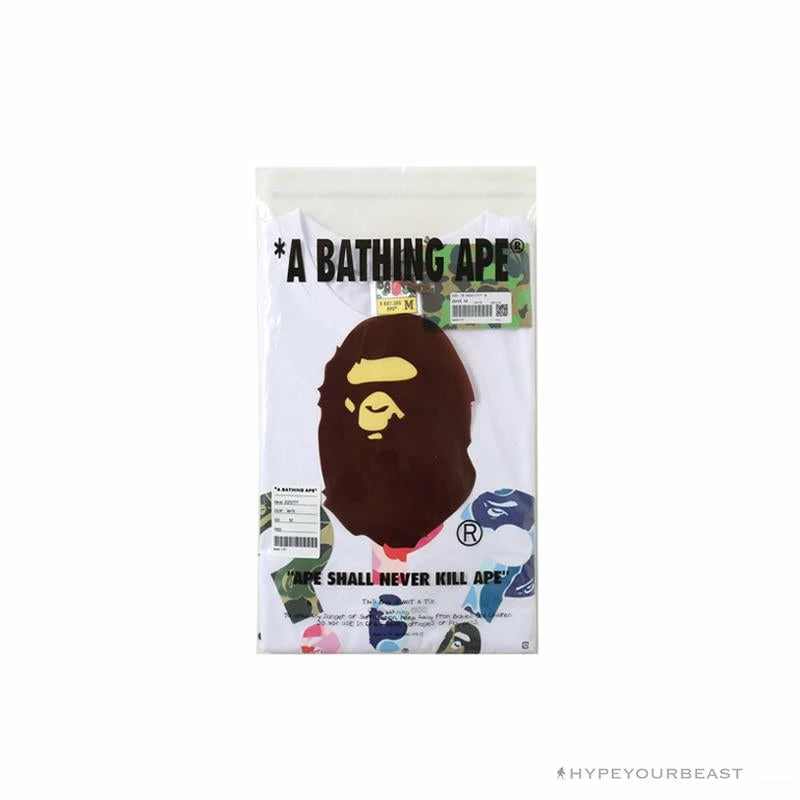 BAPE Camouflage Three-Color Question Mark Tee Shirt ‘WHITE’