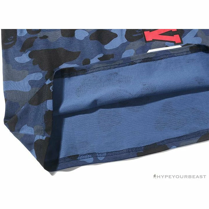 BAPE Camouflage Shark Head Classic Cotton Short Sleeve Tee Shirt ‘BLUE’ Clothes