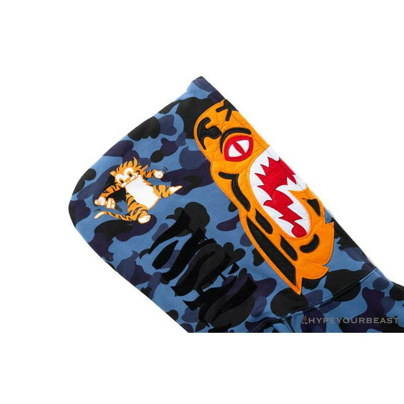 BAPE X Readymade Tiger Head Foam Camouflage Hoodie ‘BLUE’ Clothes