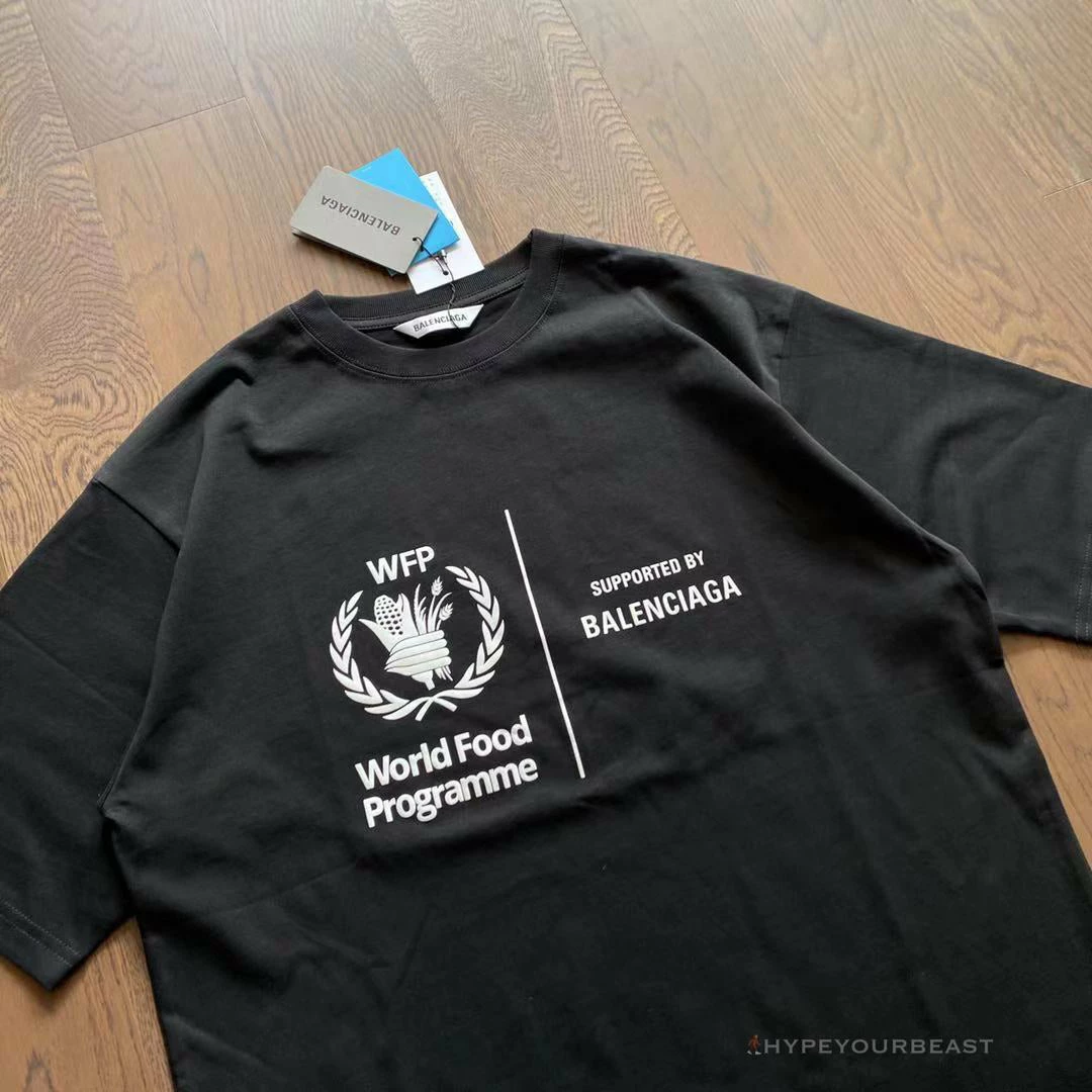 t-shirts bcg S*pport word food programme tee shirt black
