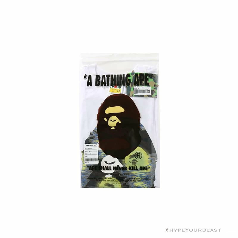 BAPE Green Ape Head Blue Storm Tee Shirt ‘WHITE’ Clothes