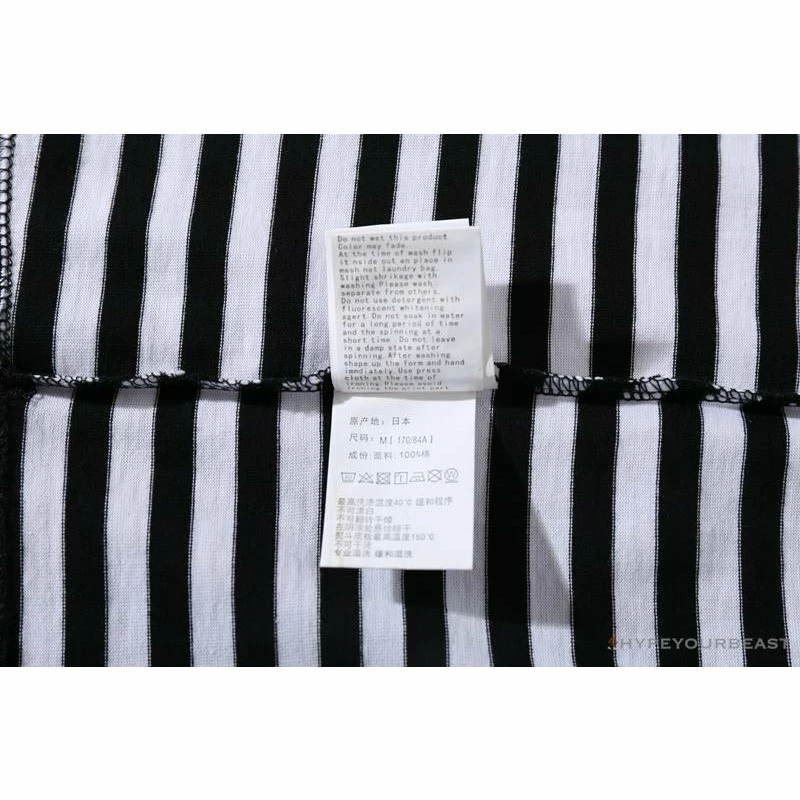 BAPE Baby Milo Rock Bass Player Striped Tee Shirt ‘BLACK’ Clothes
