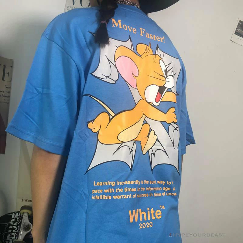 OFF-WHITE Jerry Move Faster Tee Shirt ‘BLUE’