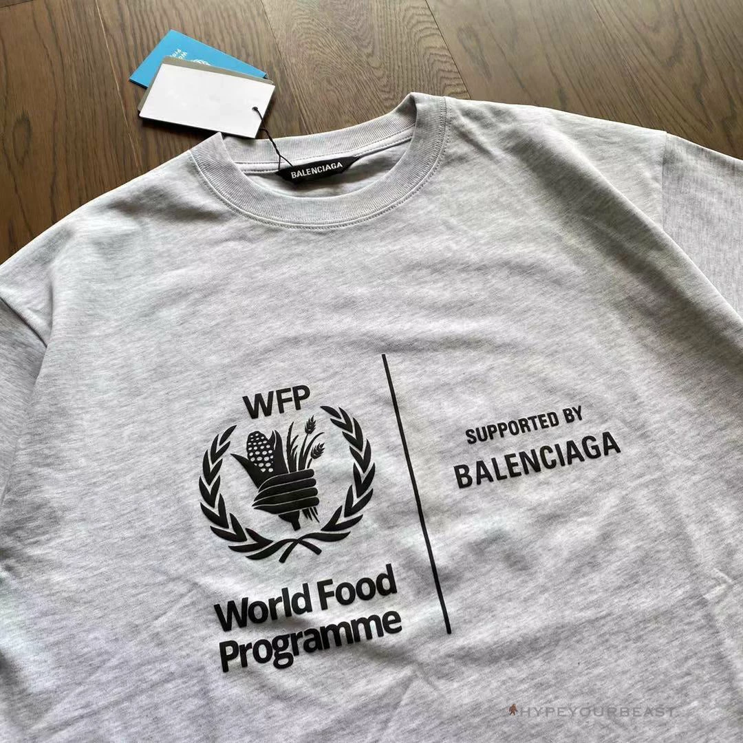 bcg S*pport word food programme tee shirt grey