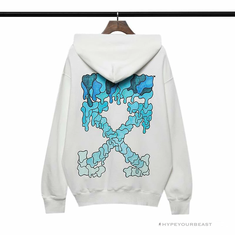 HypeYourBeast Off White Hoodie White BLUE