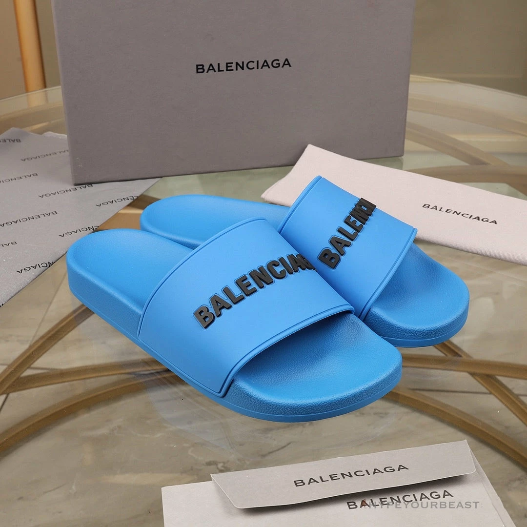 hypeyourbeast Ba*len*cia*ga slides bcg slides blue