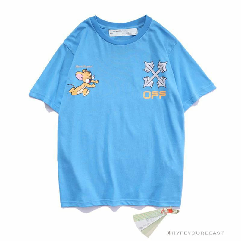 OFF-WHITE Jerry Move Faster Tee Shirt ‘BLUE’
