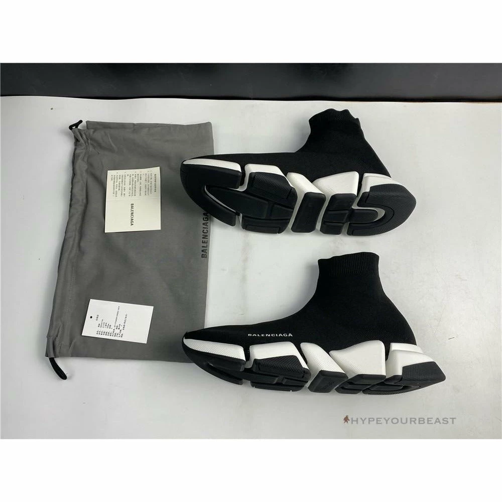 BCG Sock Sneakers Black / White Sole Balanciaga Sock Sneakers