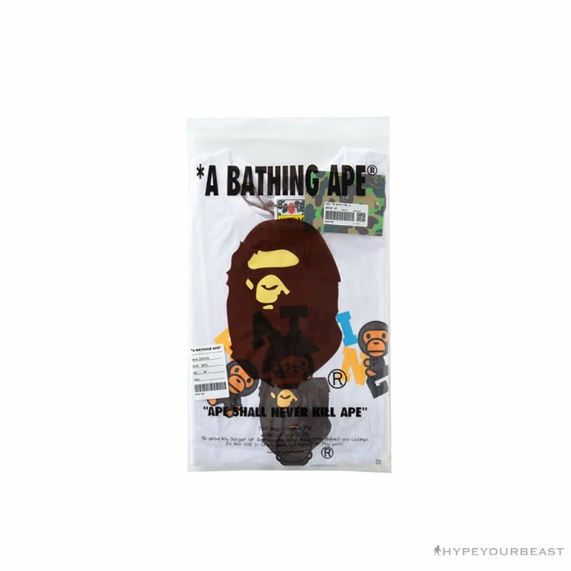 BAPE Baby Milo Color Letter Monkey Tee Shirt ‘WHITE’ Clothes