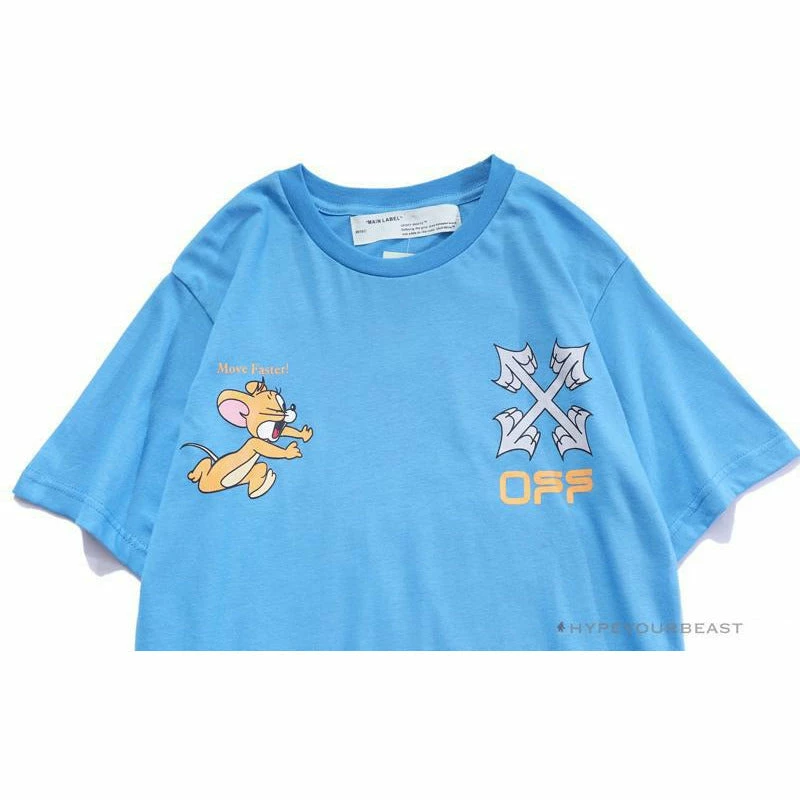 OFF-WHITE Jerry Move Faster Tee Shirt ‘BLUE’