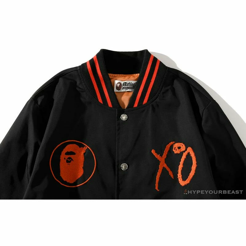 BAPE X XO Red Jacket Baseball Uniform Clothes