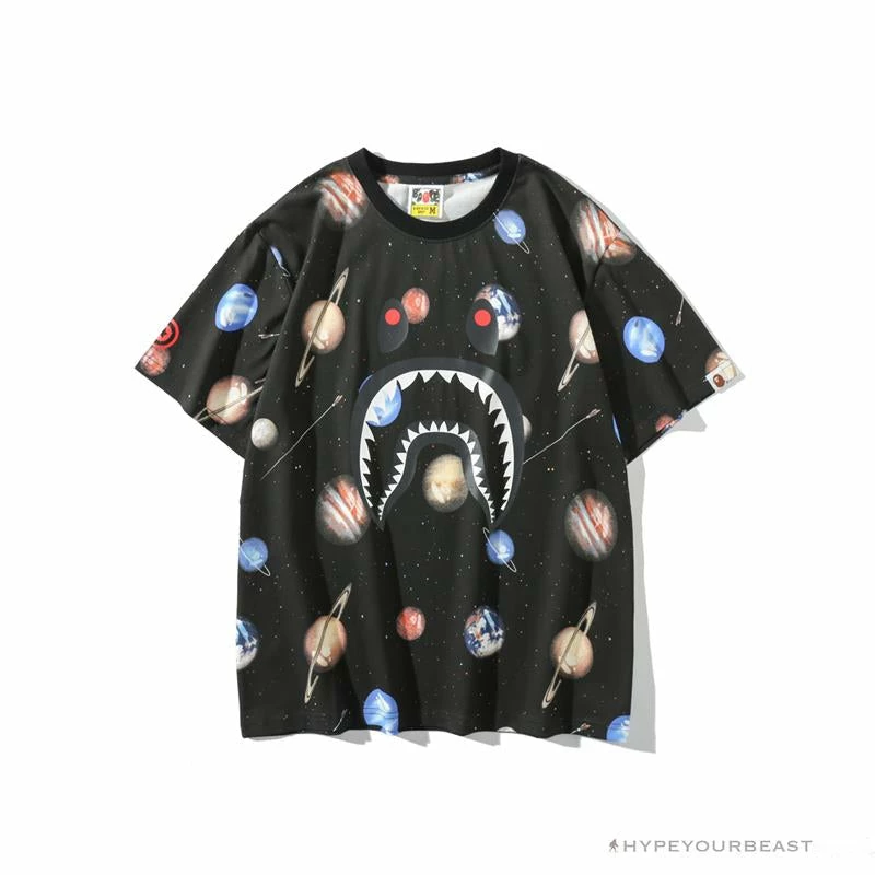 BAPE Shark Head Planet Tee Shirt Clothes