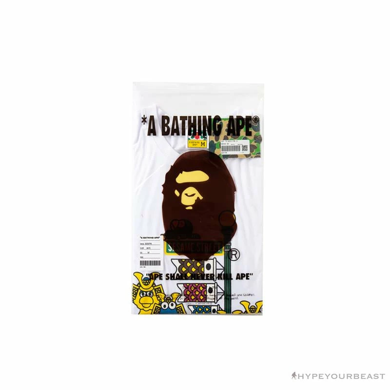 BAPE Baby Milo Sesame Street Carp Streamer Tee Shirt ‘WHITE’ Clothes
