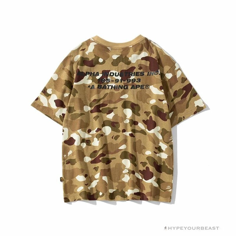Clothes BAPE Military Style Desert Camouflage Tee Shirt ‘YELLOW’