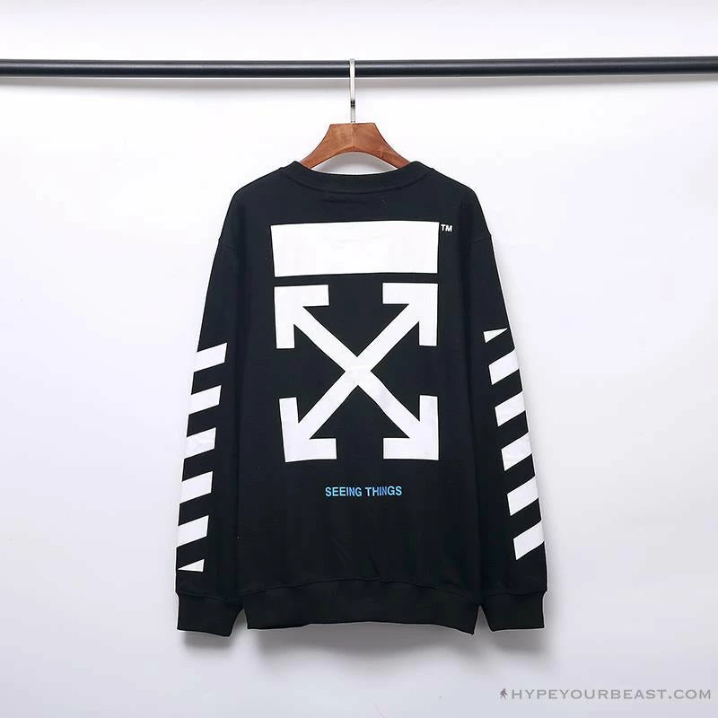 Shirts OFF-WHITE Classic Basic Cotton Terry Round Long Sleeve Shirt ‘BLACK’