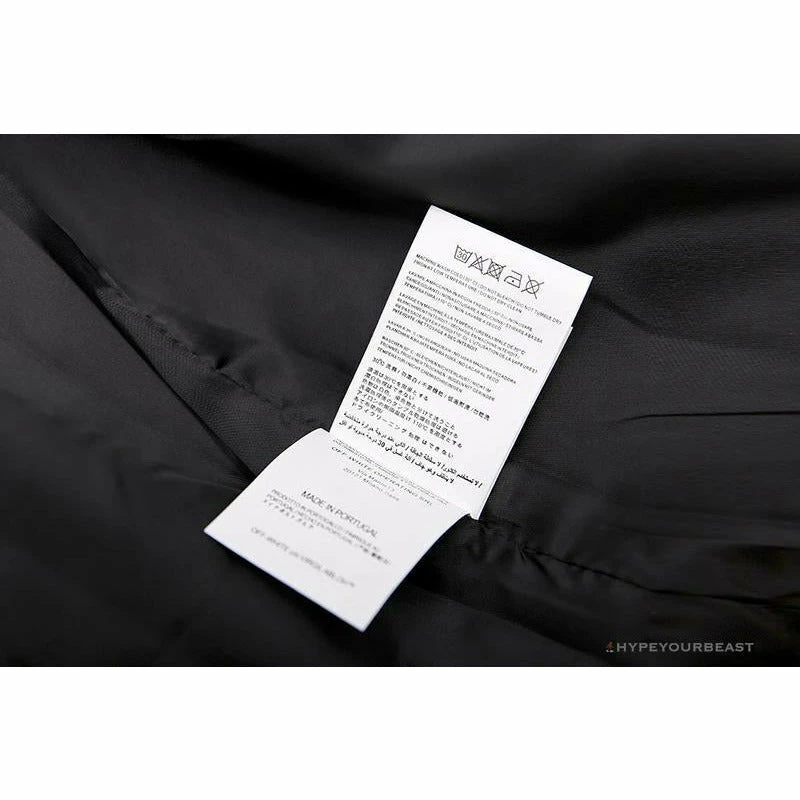 OFF-WHITE 20FW New Logo Hooded Leather Jacket Black Hoodies & Jackets