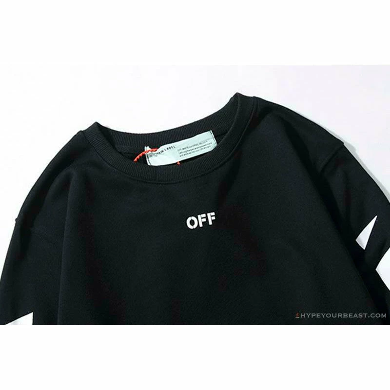 Shirts OFF-WHITE Classic Basic Cotton Terry Round Long Sleeve Shirt ‘BLACK’