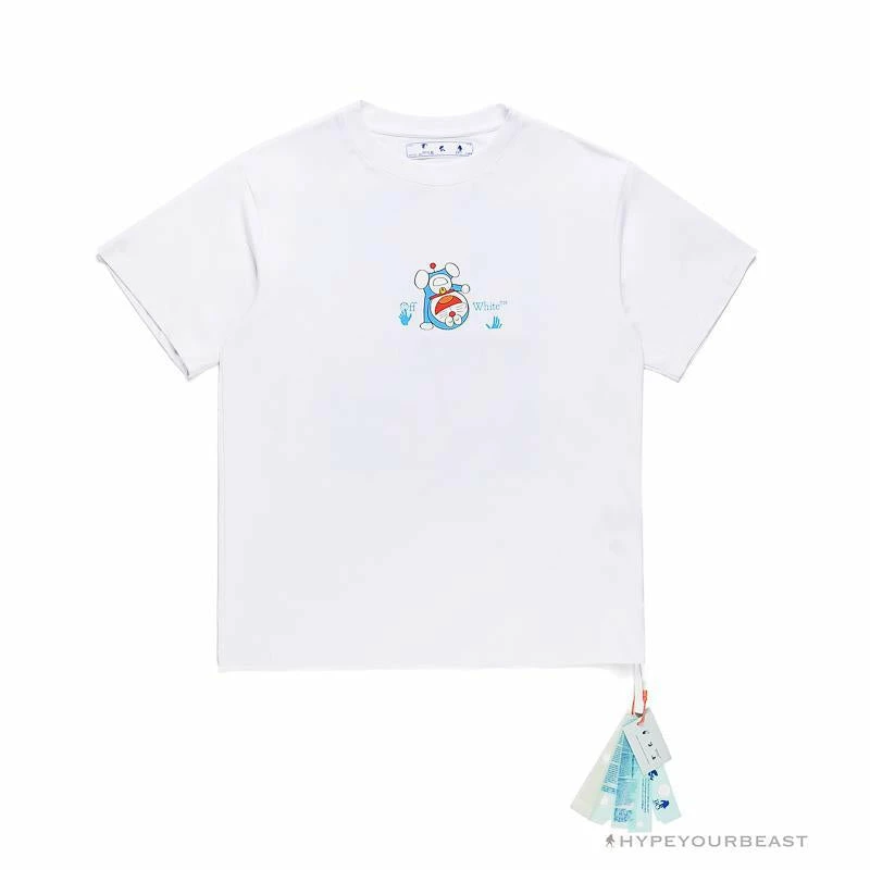 OFF-WHITE Spoof Doraemon Arrow Tee Shirt White T-Shirts