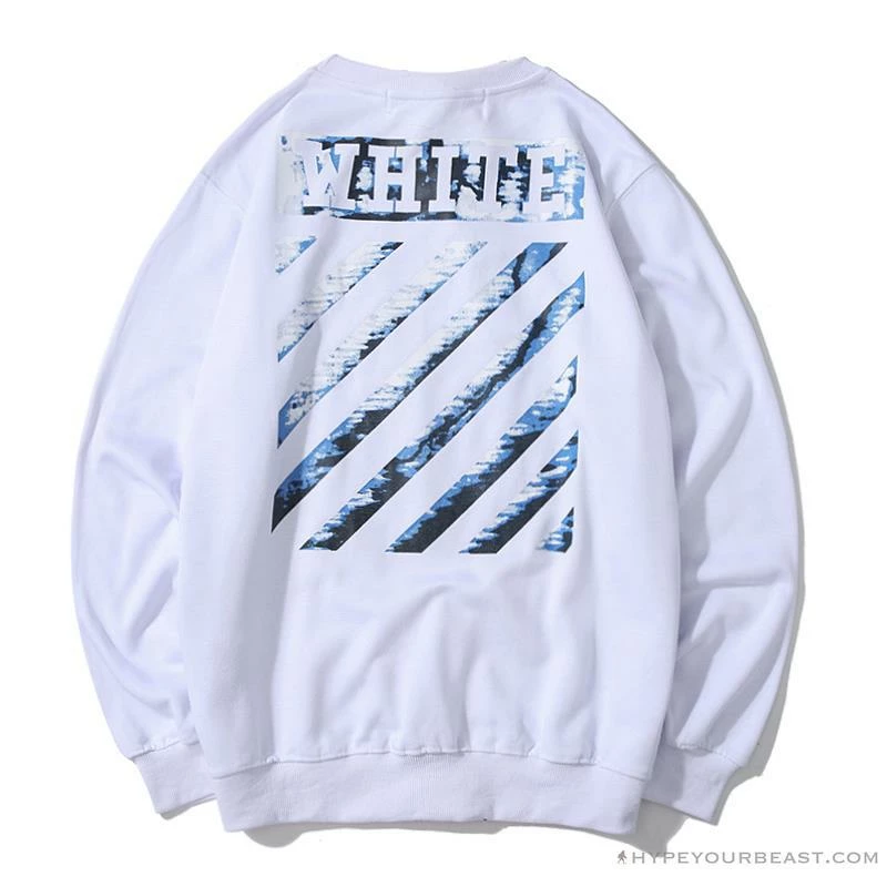 Shirts OFF-WHITE Classic Wave Oil Painting Cotton Terry Long Sleeve Shirt ‘WHITE’