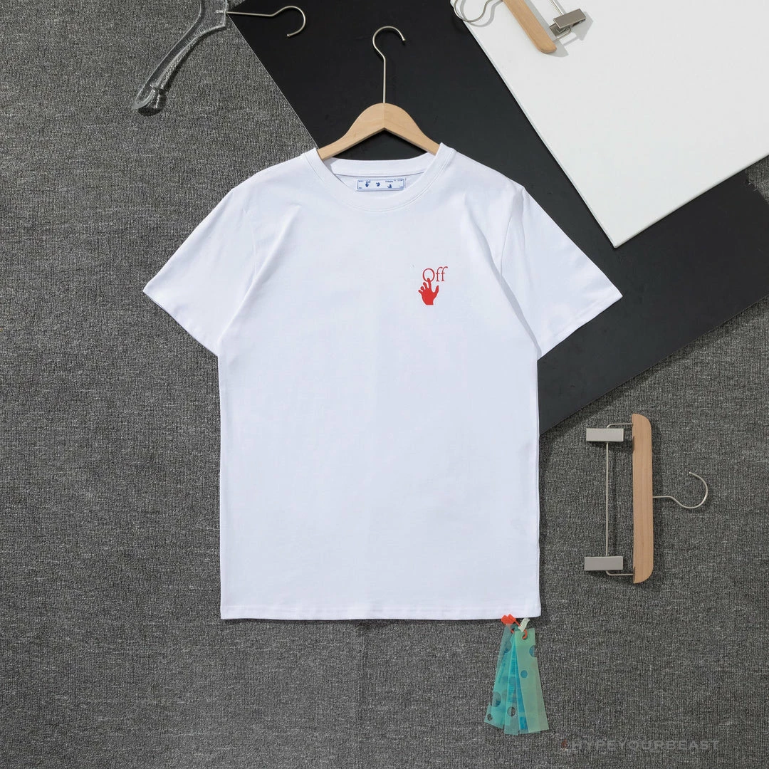 OFF-WHITE Red Flash Cross Arrow Tee Shirt ‘WHITE’ T-Shirts