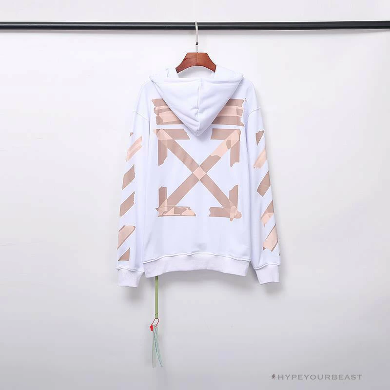 OFF-WHITE Rubber Strip Arrow Hoodie ‘WHITE’ Hoodies & Jackets