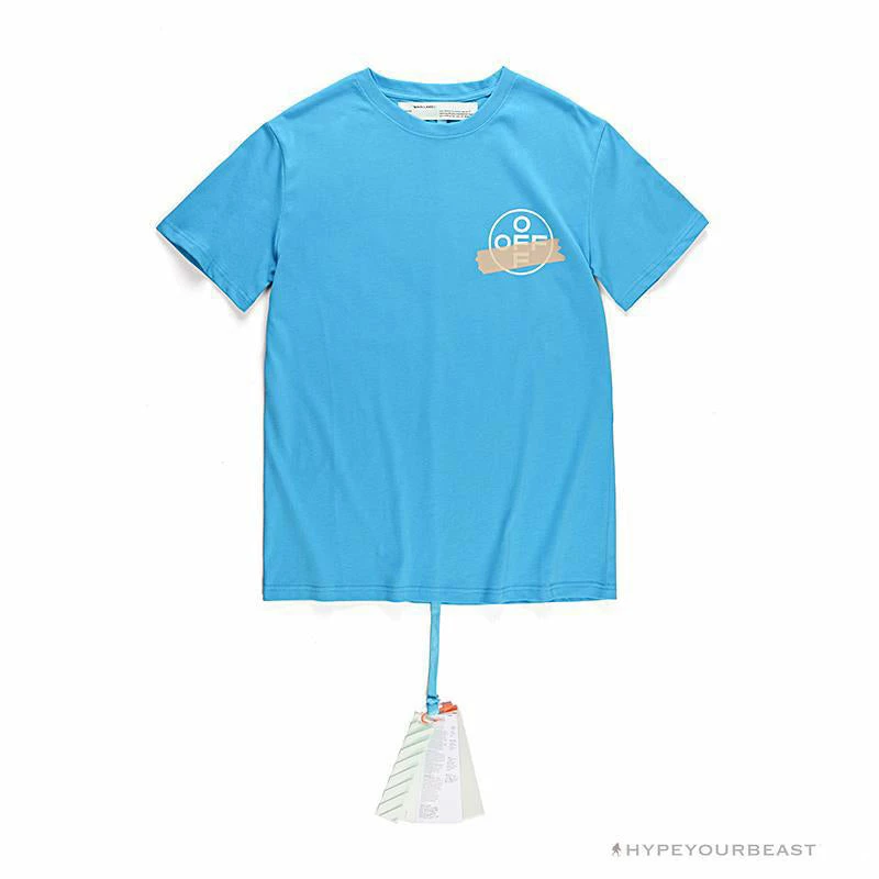 OFF-WHITE Explosive Strip Basic Arrow Tee Shirt ‘BLUE’ T-Shirts