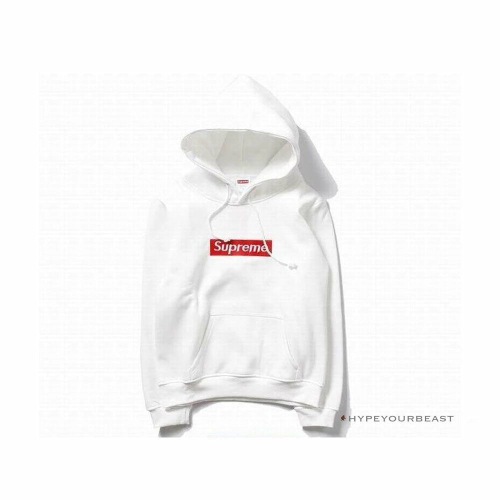 S*p*e box logo hoodie white red