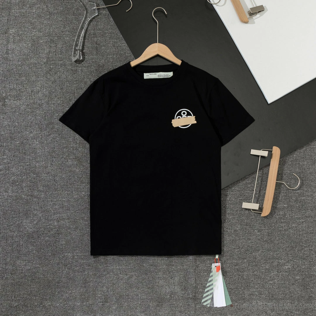 T-Shirts OFF-WHITE Classic Cross Yellow Arrow Tape Tee Shirt ‘BLACK’
