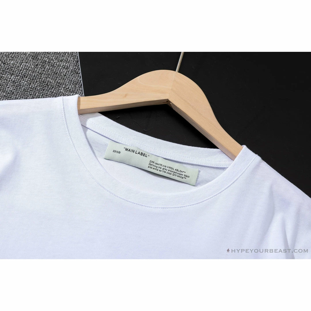 T-Shirts OFF-WHITE Classic Cross Yellow Arrow Tape Tee Shirt ‘WHITE’
