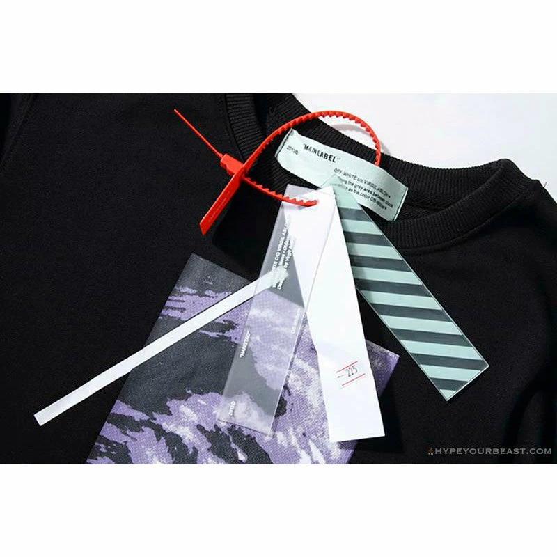 OFF-WHITE Classic Wave Oil Painting Cotton Terry Long Sleeve Shirt ‘BLACK’ Shirts