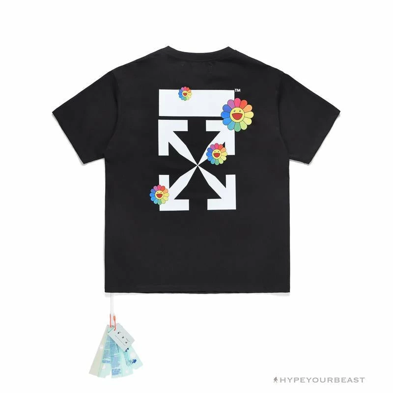 OFF-WHITE Takashi Murakami Sunflower Tee Shirt ‘BLACK’ T-Shirts