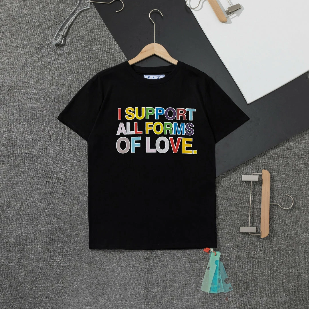 off-white S*pport love ‘black’ tee shirt
