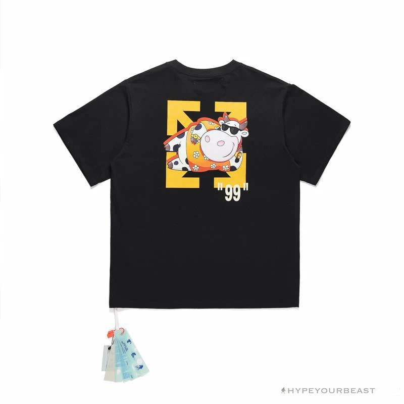 OFF-WHITE Hawaiian Cow Arrow Tee Shirt ‘BLACK’
