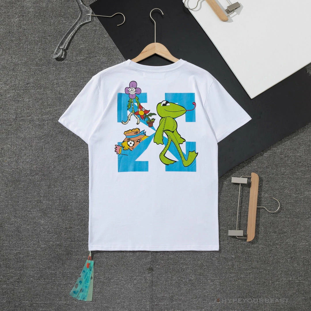 T-Shirts OFF-WHITE Floral And Frog Pattern Tee Shirt ‘WHITE’
