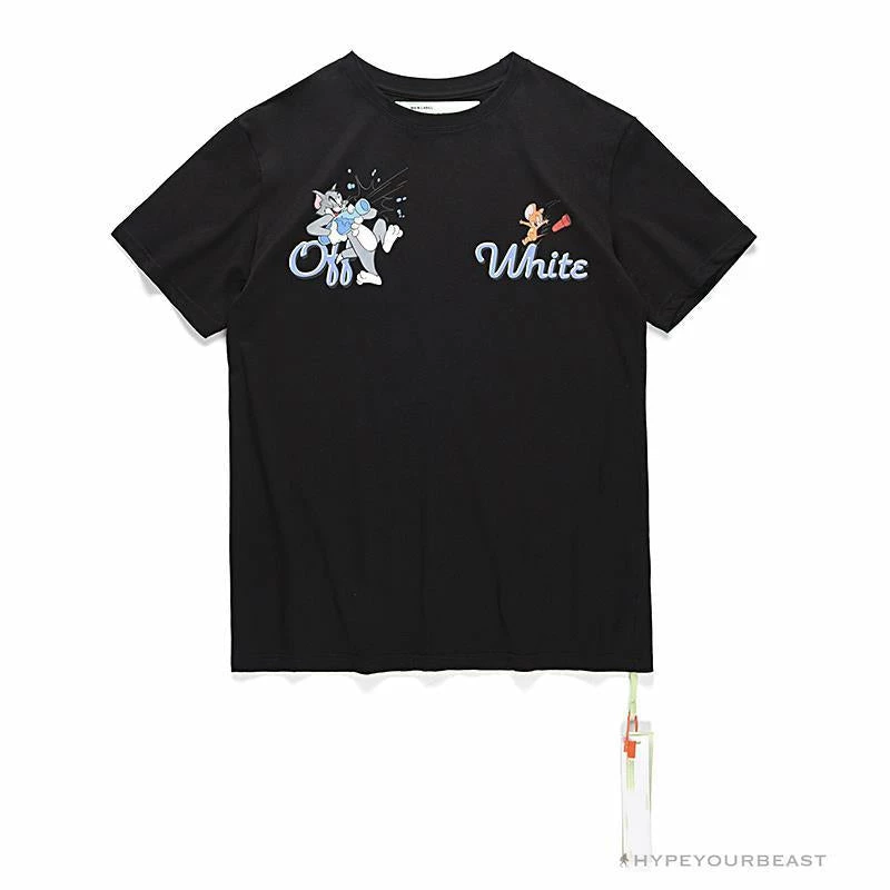 OFF-WHITE Summer Tom And Jerry Print Tee Shirt ‘BLACK’ T-Shirts